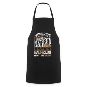 Bachelor - Kochschürze - Schwarz - Vorne - AI Model Male 185 dark (185cm)