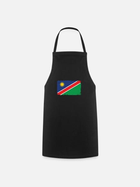 Namibia Herzschlag Flagge Vintage Namibia - Kochschürze - Schwarz