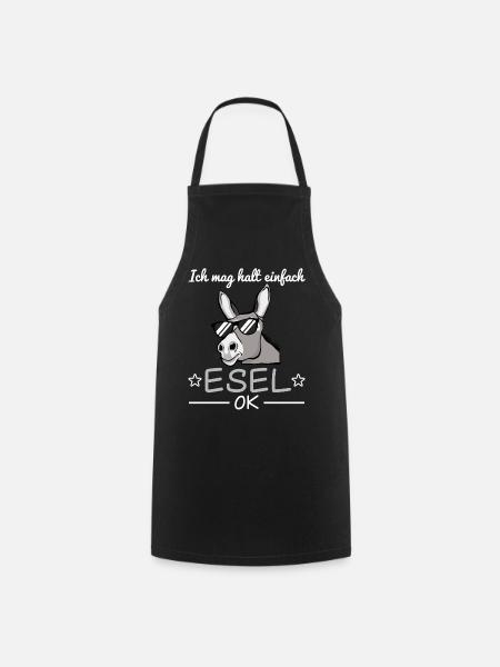 Esel Sonnenbrille Lustiger Spruch Geschenkidee - Kochschürze - Schwarz