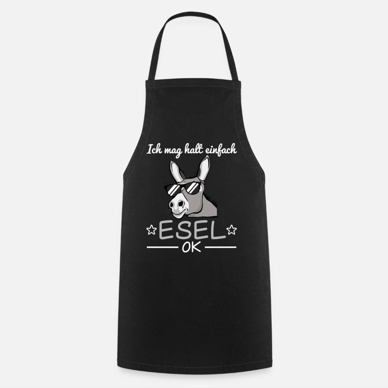 Esel Sonnenbrille Lustiger Spruch Geschenkidee - Kochschürze - Schwarz
