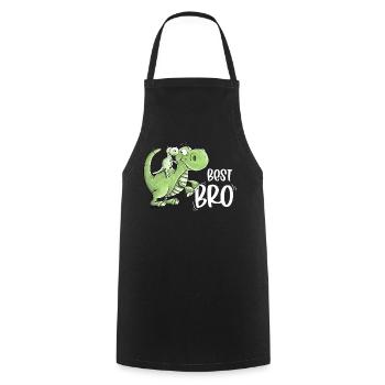 Frères et sœurs Dinosaures I Meilleur frère - Tablier de cuisine - noir - Devant - AI Model Male 185 dark (185cm)