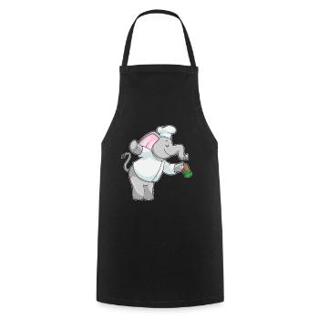 Elefant Koch Salzstreuer Kochen - Kochschürze - Schwarz - Vorne - AI Model Male 185 dark (185cm)