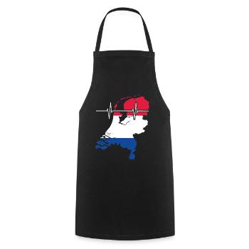 Pays-Bas Herzschlag Flagge Vintage Pays-Bas - Tablier de cuisine - noir - Devant - AI Model Male 185 dark (185cm)
