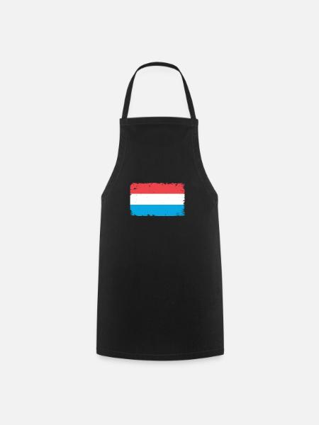 Luxembourg Herzschlag Flagge Vintage Luxembourg - Tablier de cuisine - noir