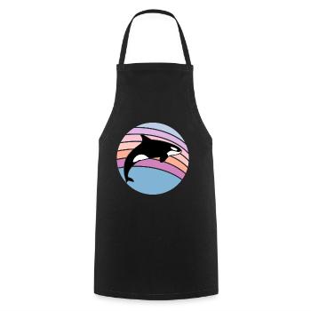 Orca Wale Ozean Geschenk Motiv - Kochschürze - Schwarz - Vorne - AI Model Male 185 dark (185cm)