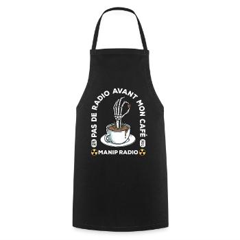 Pas de radio avant mon café Manip radio Radiologie - Tablier de cuisine - noir - Devant - AI Model Male 185 dark (185cm)