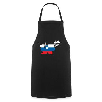 Slovenia Heartbeat Flag Vintage Slovenia - Cooking Apron - black - Front - AI Model Male 185 dark (185cm)