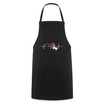 Serbie Battements de cœur Drapeau Serbie Vintage - Tablier de cuisine - noir - Devant - AI Model Male 185 dark (185cm)