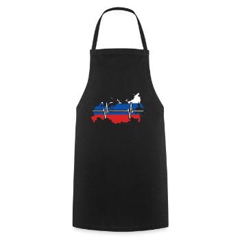 Russia Heartbeat Flag Vintage Russia - Cooking Apron - black - Front - AI Model Male 185 dark (185cm)