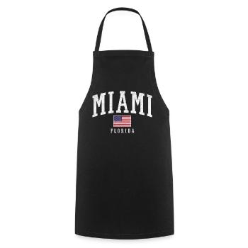 Miami Florida Vintage Flag - Kochschürze - Schwarz - Vorne - AI Model Male 185 dark (185cm)