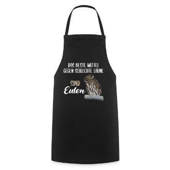 Eule Süßer Uhu Vogel Lustiger Spruch Geschenk - Kochschürze - Schwarz - Vorne - AI Model Male 185 dark (185cm)