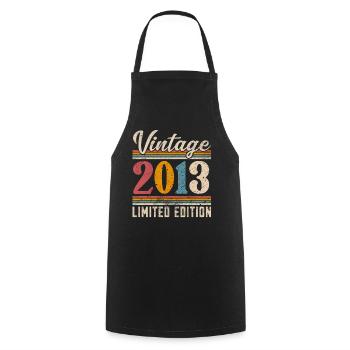 2013 Année de naissance Vintage Retro Vintage - Tablier de cuisine - noir - Devant - AI Model Male 185 dark (185cm)