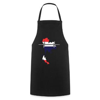 Thaïlande Heartbeat Flag Vintage Thaïlande - Tablier de cuisine - noir - Devant - AI Model Male 185 dark (185cm)