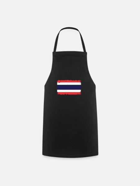 Thailand Herzschlag Flagge Vintage Thailand - Kochschürze - Schwarz