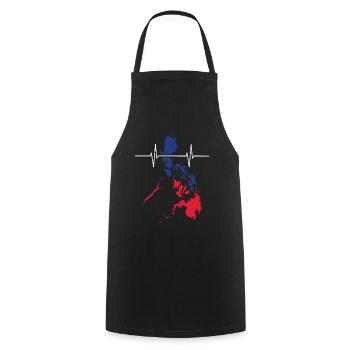 Philippines Heartbeat Flag Vintage Philippines - Cooking Apron - black - Front - AI Model Male 185 dark (185cm)