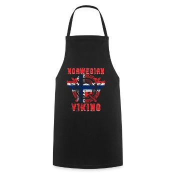 Norwegischer Wikinger - Kochschürze - Schwarz - Vorne - AI Model Male 185 dark (185cm)