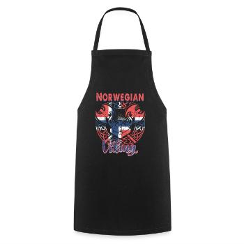 Norwegischer Wikinger - Kochschürze - Schwarz - Vorne - AI Model Male 185 dark (185cm)