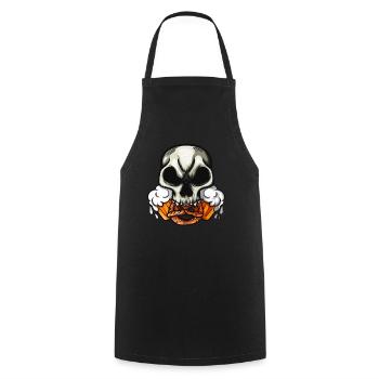 Totenkopf Bretzel Bier Spruch München - Kochschürze - Schwarz - Vorne - AI Model Male 185 dark (185cm)