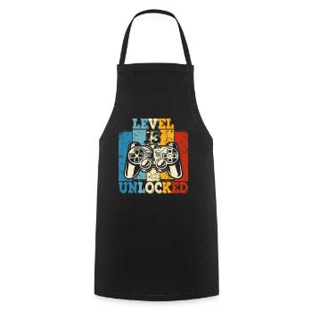 Kids Level 13 Unlocked Birthday Shirt Gamer - Cooking Apron - black - Front - AI Model Male 185 dark (185cm)