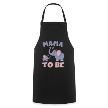 Mama To Be Elephant Baby Elephant - Bébé progéniture - Tablier de cuisine - noir - Devant - AI Model Male 185 dark (185cm)