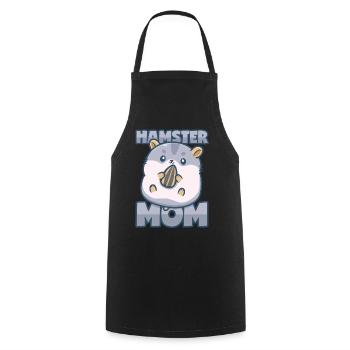 Maman Hamster - Tablier de cuisine - noir - Devant - AI Model Male 185 dark (185cm)