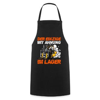 Logistik Lager Gabelstaplerfahrer Staplerfahrer - Kochschürze - Schwarz - Vorne - AI Model Male 185 dark (185cm)