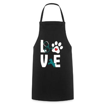 Love Veterinarian Veterinarian Veterinarian - Cooking Apron - black - Front - AI Model Male 185 dark (185cm)