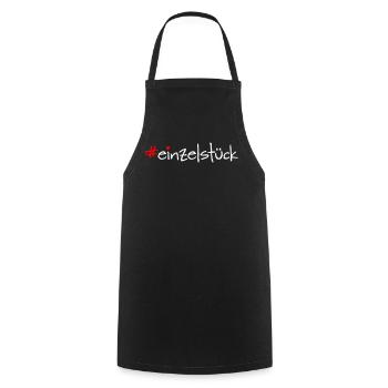 Einzelstück weiß - Kochschürze - Schwarz - Vorne - AI Model Male 185 dark (185cm)