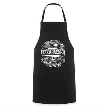 Pizzabäcker - Kochschürze - Schwarz - Vorne - AI Model Male 185 dark (185cm)