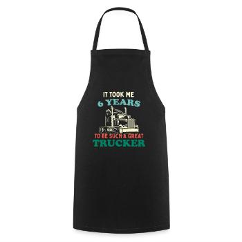 Trucker Party Trucking Trucking Truck Driver 6th Birthday - Cooking Apron - black - Front - AI Model Male 185 dark (185cm)