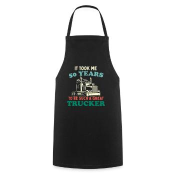 Trucker Party Trucking Trucking Truck Driver 50th Birthday - Cooking Apron - black - Front - AI Model Male 185 dark (185cm)