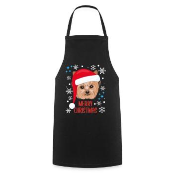 Yorkshire Terrier Dog Cadeau de Noël - Tablier de cuisine - noir - Devant - AI Model Male 185 dark (185cm)