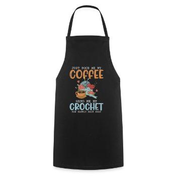 Égout Juste me verser mon café Me remettre mon crochet - Tablier de cuisine - noir - Devant - AI Model Male 185 dark (185cm)