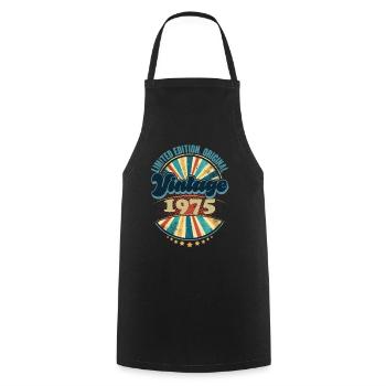 Year of birth 1975 Birthday Vintage - Cooking Apron - black - Front - AI Model Male 185 dark (185cm)
