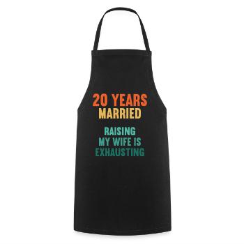 20 Jahre verheiratet lustig 20. Hochzeitstag - Kochschürze - Schwarz - Vorne - AI Model Male 185 dark (185cm)