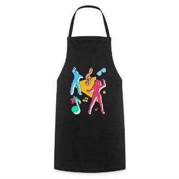 90s 1990s Nineties Outfit Theme Party - Cooking Apron - black - Front - AI Model Male 185 dark (185cm)