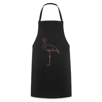 Flamingo One Line Art Abstract Art Gift - Cooking Apron - black - Front - AI Model Male 185 dark (185cm)