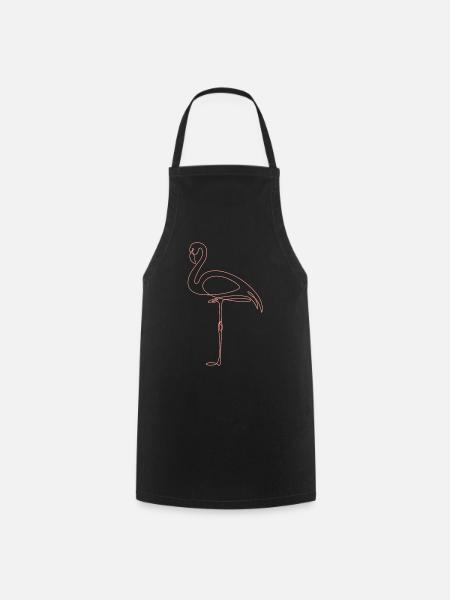 Flamingo One Line Art Art Abstrait Cadeau - Tablier de cuisine - noir