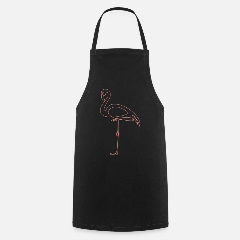 Flamingo One Line Art Art Abstrait Cadeau - Tablier de cuisine - noir