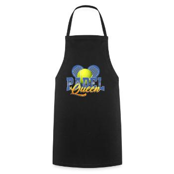 Padel Queen for Padel Tennis Players - Cooking Apron - black - Front - AI Model Male 185 dark (185cm)