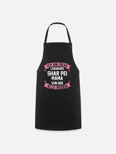 Shar Peimama Shar Pei Mama - Kochschürze - Schwarz