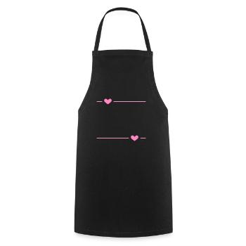 Ornement de stroke de cœur de ligne - Tablier de cuisine - noir - Devant - AI Model Male 185 dark (185cm)
