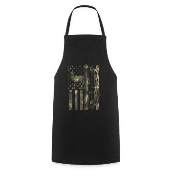 Bow & Arrow Bow Hunting Deer Hunting - Cooking Apron - black - Front - AI Model Male 185 dark (185cm)