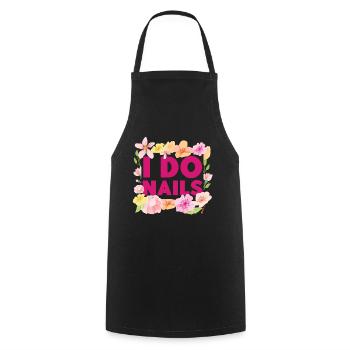 Nail Tech Quote Work Uniform Nail - Kochschürze - Schwarz - Vorne - AI Model Male 185 dark (185cm)