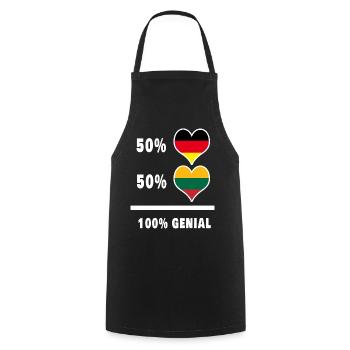 Deutschland und Litauen 100% Genial / Geschenk - Kochschürze - Schwarz - Vorne - AI Model Male 185 dark (185cm)