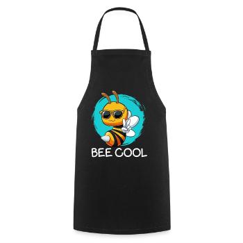 Bee Cool Funny Bee Word Games - Cooking Apron - black - Front - AI Model Male 185 dark (185cm)