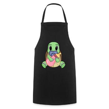 Bébé Tortue - Tablier de cuisine - noir - Devant - AI Model Male 185 dark (185cm)