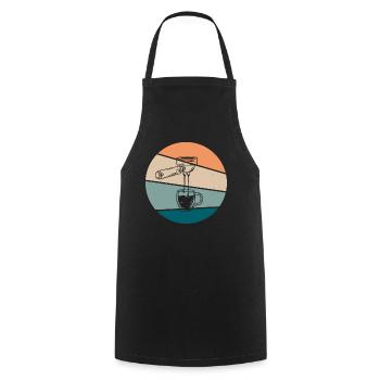Retro Siebträger Für Barista und Kaffee Liebhaber - Kochschürze - Schwarz - Vorne - AI Model Male 185 dark (185cm)