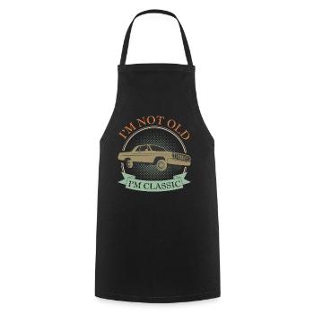 Oldtimer Klassik Spruch Geburtstag Geschenk - Kochschürze - Schwarz - Vorne - AI Model Male 185 dark (185cm)