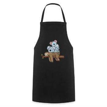 Sloth Koala Gift - Cooking Apron - black - Front - AI Model Male 185 dark (185cm)